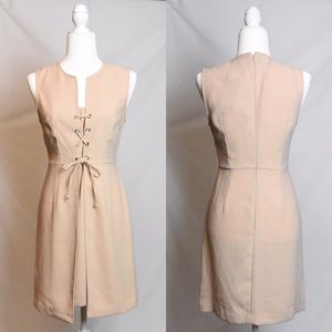 KENNETH COLE Tan Sleeveless Lace Up Dress Size 2